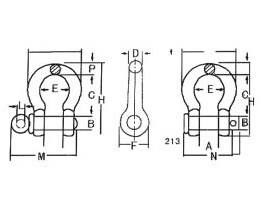 US Secutity Bow Shackle G1230, CSXK04BB