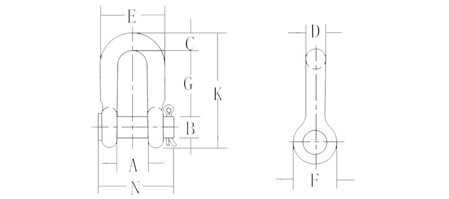 US Type Bolt Anchor Shackle G215