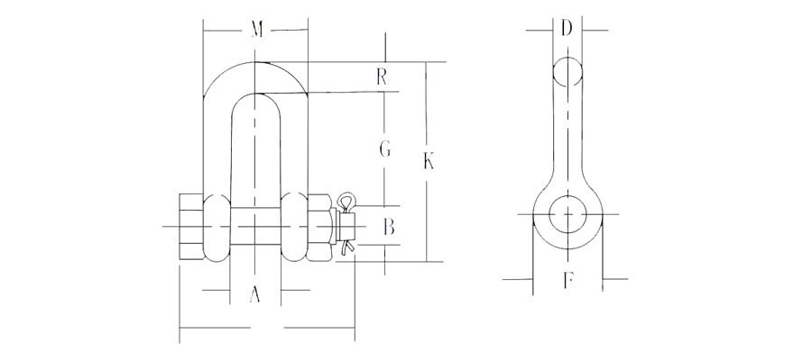 US Type Bolt Chain Shackle G2150