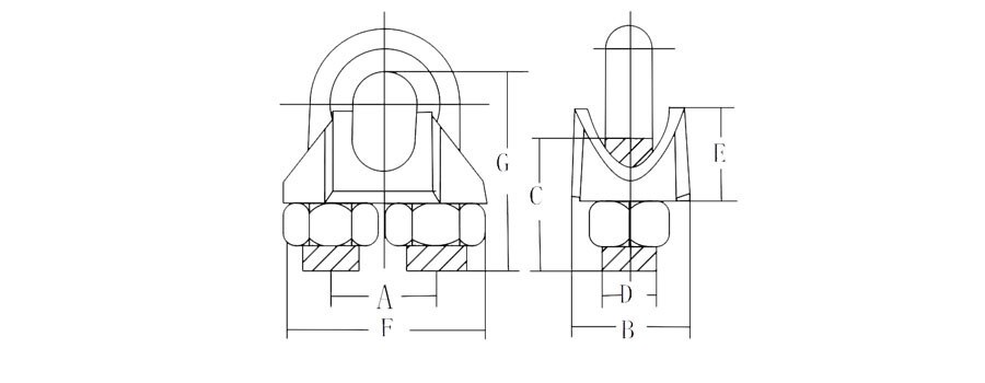 US Type Galv Malleable Wire Rope Clips