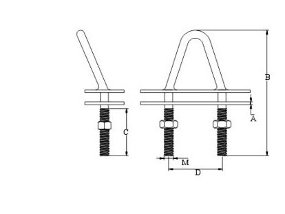 V-Bolt Wither And Nut, SS304 OR SS316