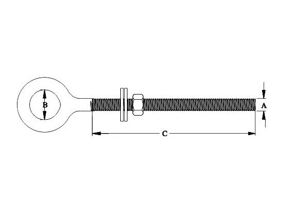 Wire Eye Bolt With Double Washer And Nut, SS304OR SS316, CSLS04