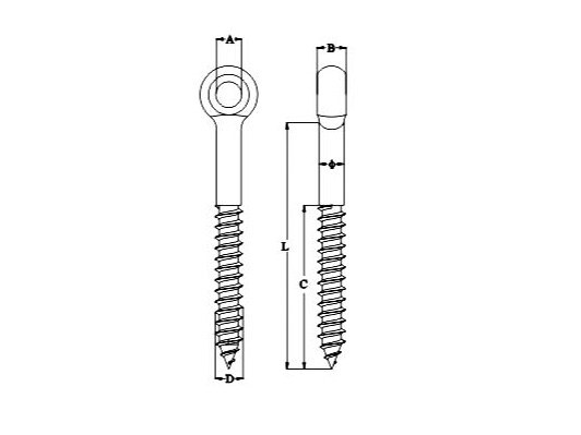 Wooden Threaded Eye Screw,SS304 OR SS316