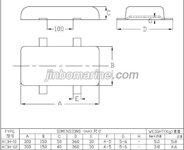 Weld On Type Hull Sacrificial Anode