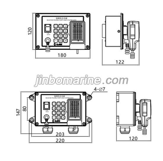 YCG-3 YCQ-3 Command Telephone Mic Socket Box