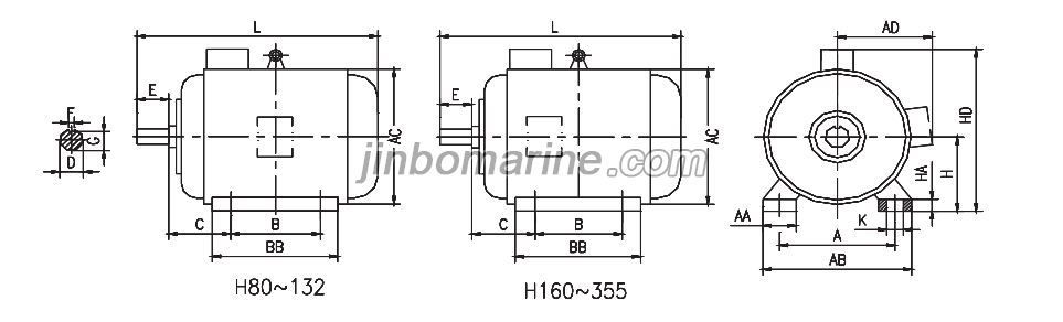 Y&mdash;H Fan-cooled Three-phase Squirrel-cage Marine Motor