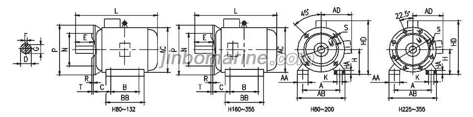 Y&mdash;H Fan-cooled Three-phase Squirrel-cage Marine Motor