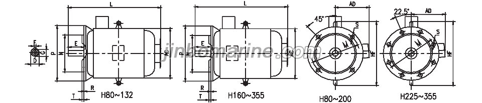 Y&mdash;H Fan-cooled Three-phase Squirrel-cage Marine Motor
