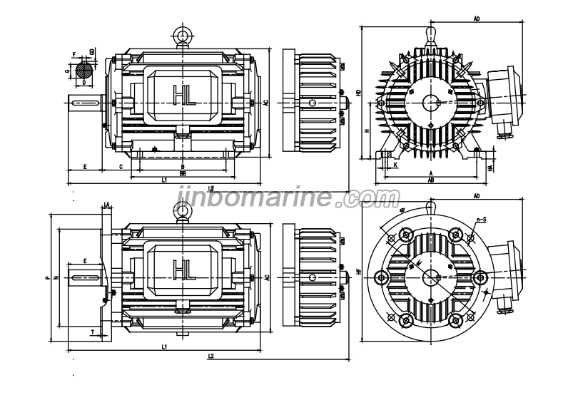 YZ&mdash;H Three Phase Induction Marine Electronic Motor