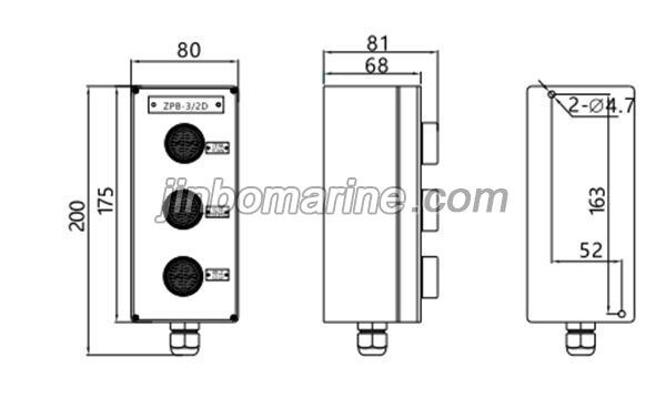 ZPB-3/2D Remote Control Button Box