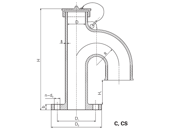 Air Pipe Head CB/T3594-94 Type C/CS