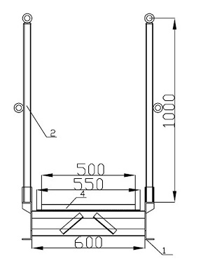 Aluminum Wharf Ladder ( Flat Type) Drawing