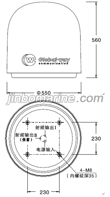 0.45 meter Ku-band Satellite TV program Receiving Only Antenna for vessel