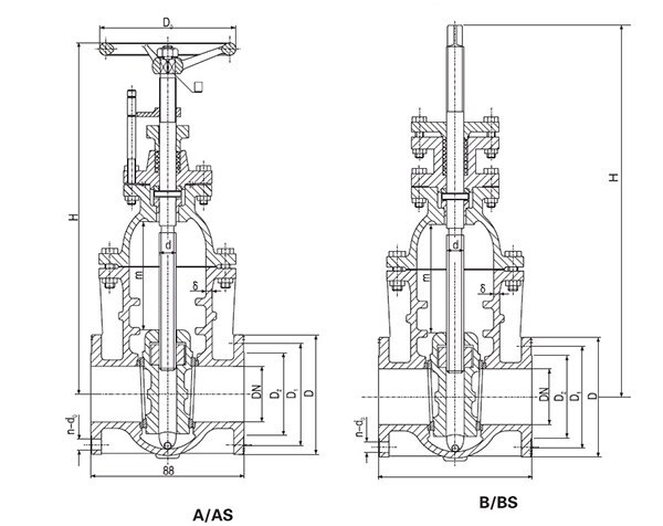 Nodular Iron Gate Valve for Oil Tanker CB/T3591-94