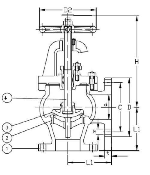 Marine Cast Iron Angle Valve JIS F7310 16K