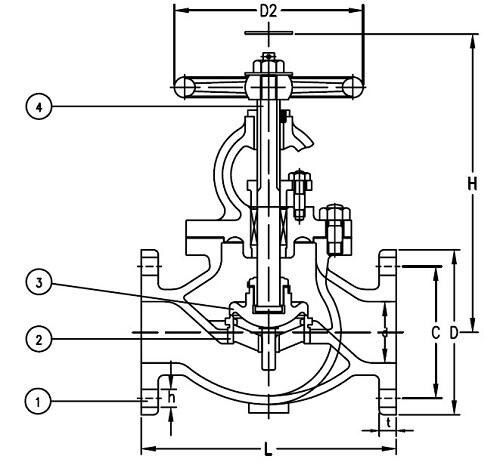 Marine Cast Steel Globe Valve JIS F7313 20K