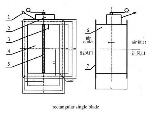 Marine Rectangular Manual Fire Damper