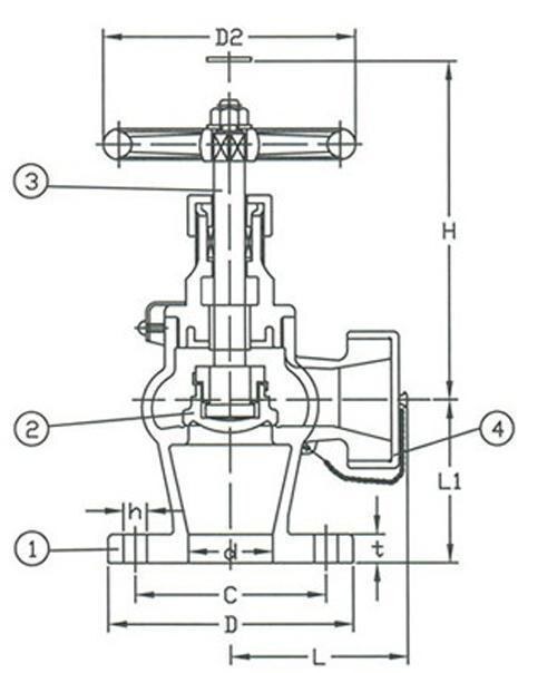 Marine Bronze Angle Hose Valve JIS F7334 5K (DN15-DN25)