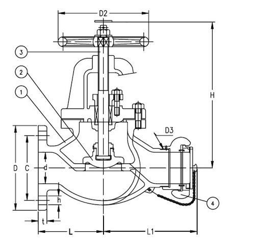 Marine Bronze Globe Hose Valve JIS F7334 5K (DN40-DN65)