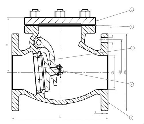 Marine Cast Iron Swing Check Valve JIS F7372