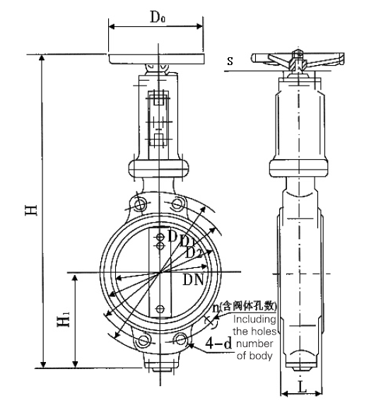 Marine Center Pivoted Helix Manual Wafer Butterfly Valve