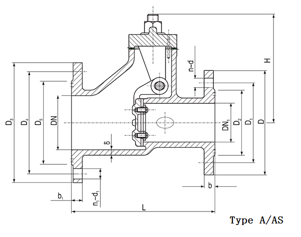Marine Flange Cast Steel Storm Valve CB/T3475-92 Type A/AS
