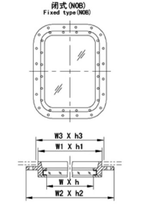 Marine Ordinary Copper Fixed Rectangular Window