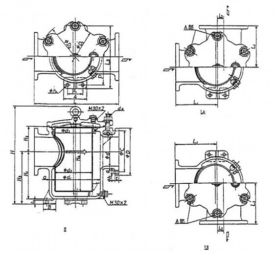 Marine Sea Water Strainer JIS F7121 S Type (DN125-DN400)