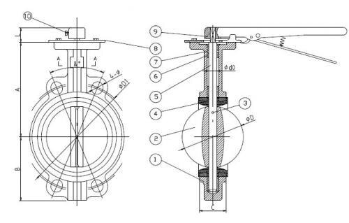 Marine Cast Steel Wafer Butterfly Valve JIS F7480 5K/10K/16K