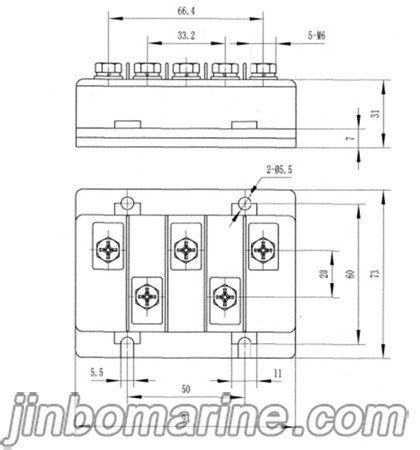 MDS120A/MDS150A/MDS200A Three‑Phase Bridge Rectifier Module