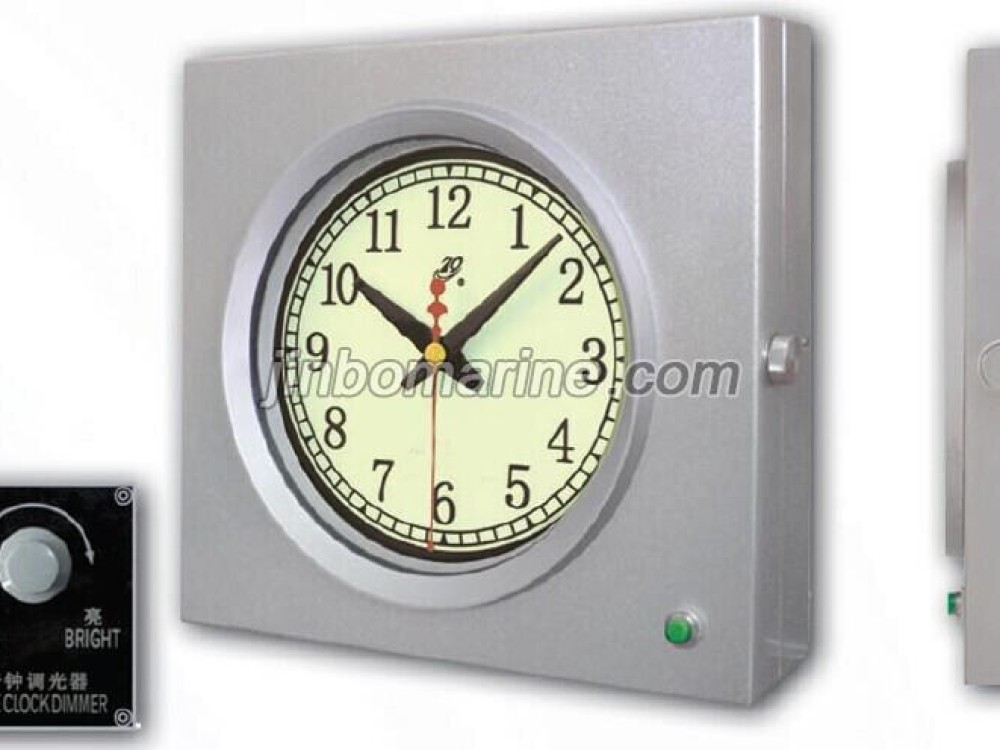 Marine Rectangular Luminous Slave Clock on the Wheel House Control Console