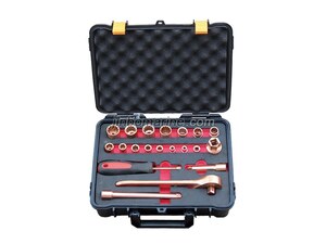 21PCS 1/4 and 3/8 Inch Non-spark Socket Wrench Set