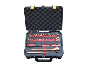 21PCS 1/4 and 3/8 Inch Non-spark Socket Wrench Set thumbnail 1