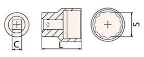 Non-sparking 3/8 inch Sockets thumbnail 1