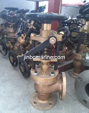Marine Bronze Angle Emergency Shut-Off Valve JIS F7399 5K thumbnail 1