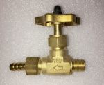 Brass Needle Straight Valve with Corrugated Hose End & Male Thread