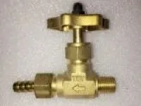 Brass Needle Straight Valve with Corrugated Hose End & Male Thread 1