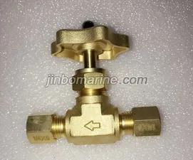 Brass Needle Valve with Ring Joint Nut on Both Ends thumbnail 1