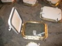 Copper Bolted Rectangular Window with electrically heated glass and deadlight 1