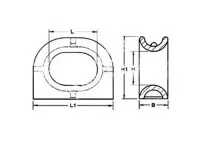 JIS F2005-1975 Deck Mounted Marine Mooring Closed Chock 3