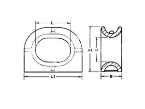 JIS F2005-1975 Deck Mounted Marine Mooring Closed Chock thumbnail 3