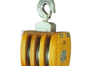 JIS F3426 Ship's Inernal-bound wooden block Triple with Hook