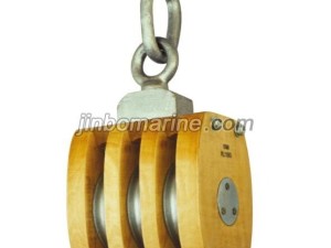 JIS F3426 Ship's Inernal-bound wooden block Triple with Link