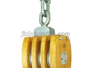 JIS F3426 Ship's Inernal-bound wooden block Triple with Shackle