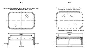 Marine Steel Fixed Rectangular Window for Wheelhouse