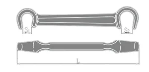Non-Sparking Double End C Type Valve Wrench thumbnail 1