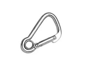 Oblique Angle Snap Hook With Eyelet And Rivets at Botch End, SS304 OR SS316, STE thumbnail 1