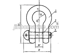 1-80T Y Type Engineering Ship Shackles CB3105 thumbnail 1